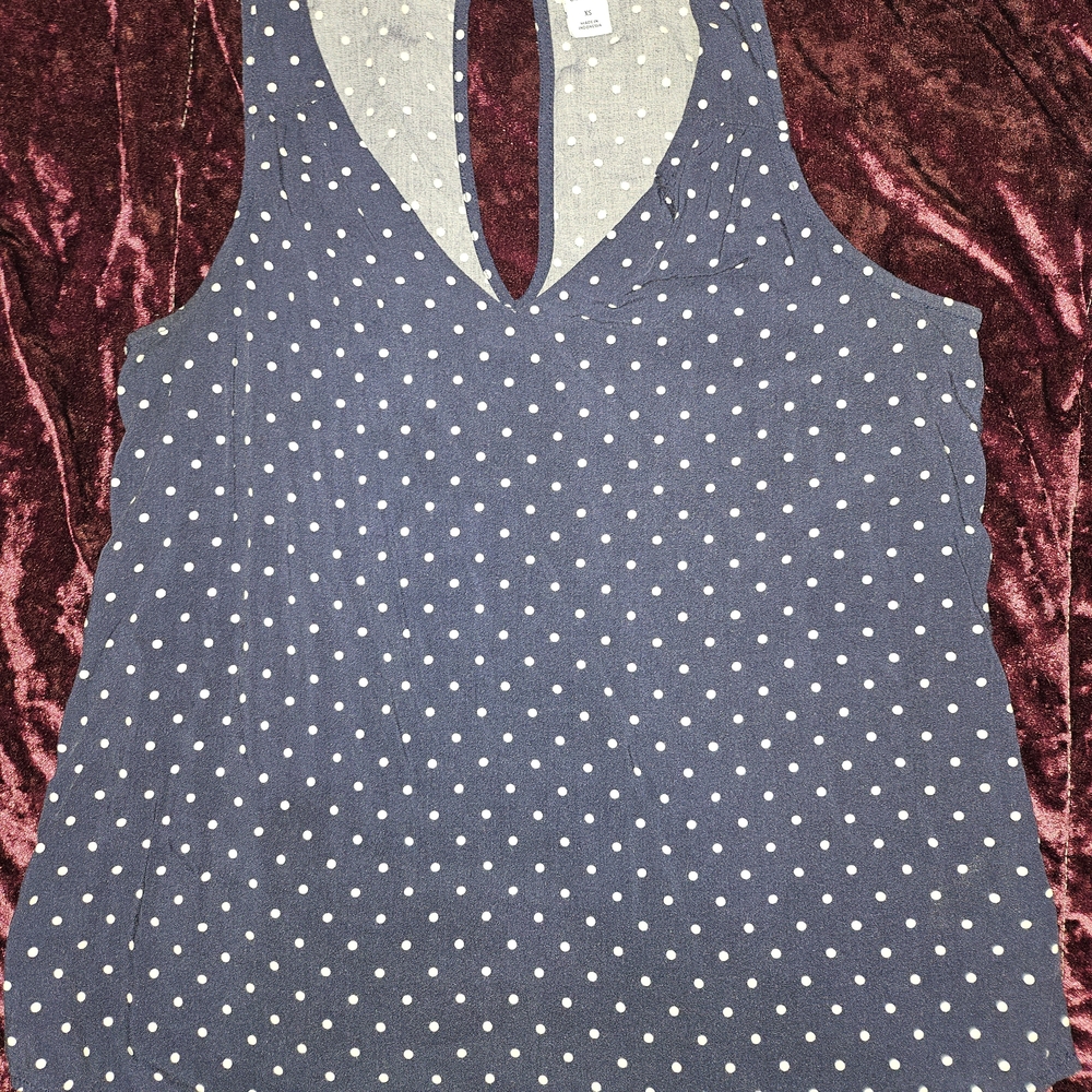 Old Navy, Navy Blue Polka Dot Top- Size XS